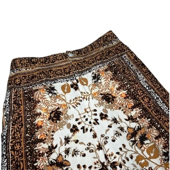 Anthropologie NWTS Brown Boho Mixed Print Jogger Pants 14 - Picture 1 of 11